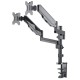 Manhattan TV & Monitor Mount, Desk, Full Motion (Gas Spring), 2 screens, Screen Sizes: 10-27, Black, Clamp or Grommet Assembly, Dual Screen, VESA 75x75 to 100x100mm, Max 8kg (each), Lifetime Warranty 461597 – Manhattan Стойки