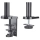 Manhattan TV & Monitor Mount, Desk, Full Motion (Gas Spring), 2 screens, Screen Sizes: 10-27, Black, Clamp or Grommet Assembly, Dual Screen, VESA 75x75 to 100x100mm, Max 8kg (each), Lifetime Warranty 461597 – Manhattan Стойки
