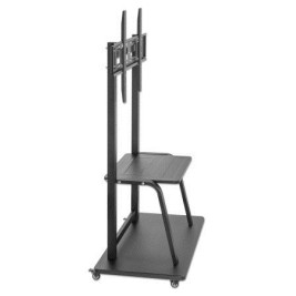 Manhattan TV & Monitor Mount, Trolley Stand, 1 screen, Screen Sizes: 37-100", Black, VESA 200x200 to 800x600mm, Max 150kg, Shelf and Base for Laptop or AV device, Height-adjustable to four levels: 862, 916, 970 and 1024mm, LFD, Lifetime Warranty