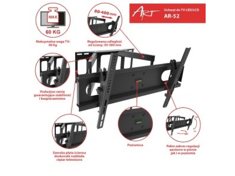 Mount to the 14-42 LCD/LED TV 35KG ART AR-44 AR-52 – ART Стойки