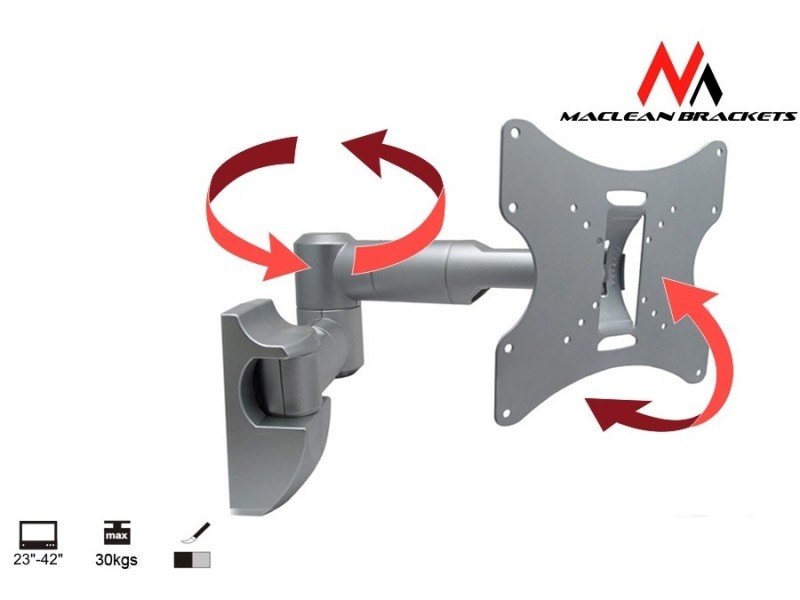 TV Wall Mount Bracket LCD LED Plasma 23-42 up to 30kg max vesa 200x200 Silver MC-503S – Maclean Стойки