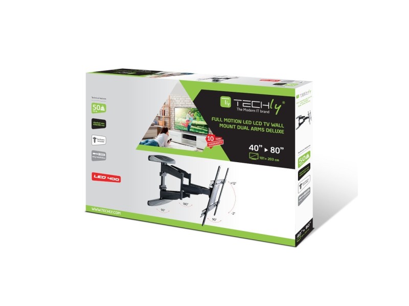 Techly 40-80 Ultra Slim Full Motion LCD TV Wall Mount Bracket Black ICA-PLB 172L 308886 – TECHly Стойки