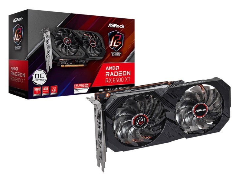 Asrock AMD Radeon RX 6500 XT Phantom Gaming D 4 GB GDDR6 Graphics Card RX6500XT PGD 4GO – ASROCK Видео карти