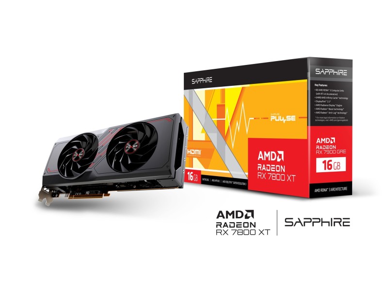 SAPPHIRE Radeon RX 7800 XT PULSE GAMING OC 16GB GDDR6 DUAL graphics card 11330-02-20G – Sapphire Видео карти