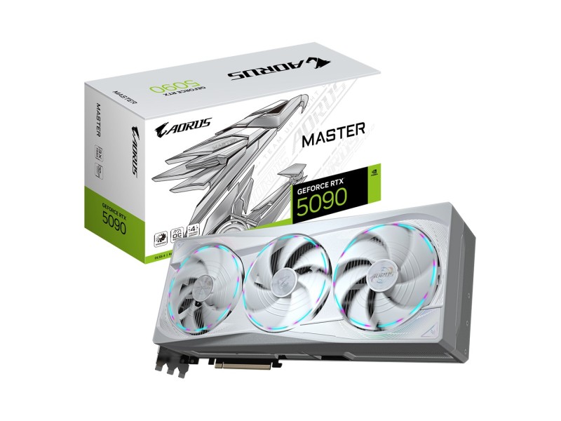 GIGABYTE AORUS GeForce RTX 5090 MASTER ICE 32G Graphics Card - 32GB GDDR7, 512bit, PCI-E 5.0, 2655MHz Core Clock, 3 x DP 2.1a, 1 x HDMI 2.1b, NVIDIA DLSS 4, GV-N5090AORUSM ICE-32GD GV-N5090AORUSM ICE-32GD – GIGABYTE Видео карти
