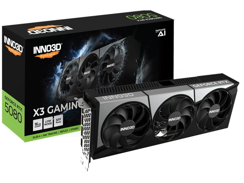Inno3D Gaming OC GeForce RTX 5080 X3 NVIDIA 16 GB GDDR7 G50803-16D7X-17603930 – INNO3D Видео карти