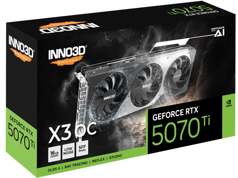 Inno3D GeForce RTX 5070 Ti X3 OC NVIDIA 16 GB GDDR7 N507T316D7X176068N – INNO3D Видео карти