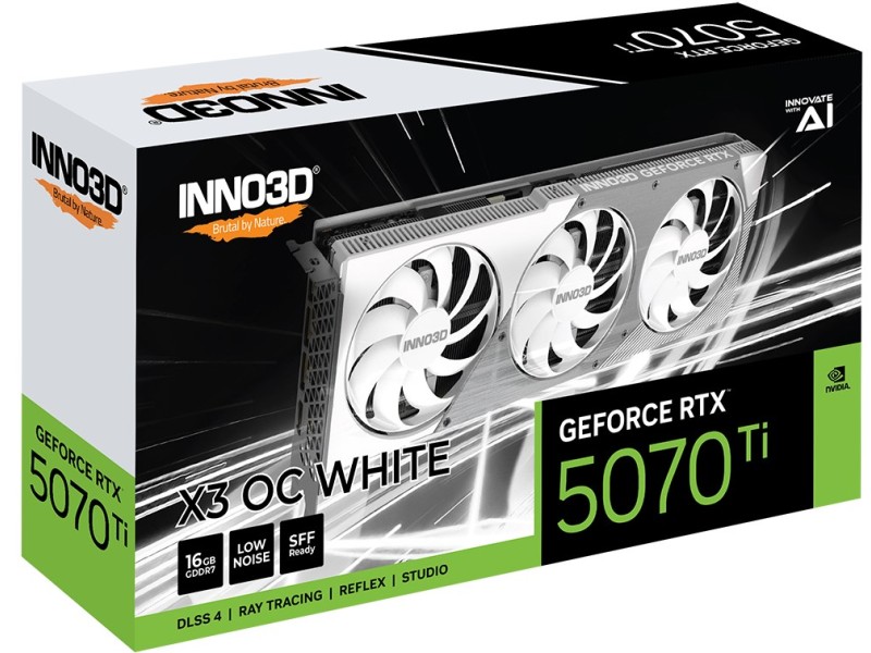 Inno3D GeForce RTX 5070 Ti X3 OC WHITE NVIDIA 16 GB GDDR7 N507T316D7X176068W – INNO3D Видео карти