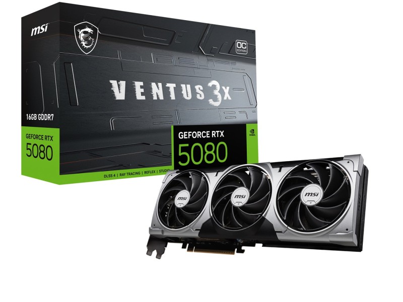 MSI VENTUS GeForce RTX5080 16G 3X OC NVIDIA GeForce RTX 5080 16 GB GDDR7 RTX 5080 16G VENTUS 3X OC – MSI  Видео карти
