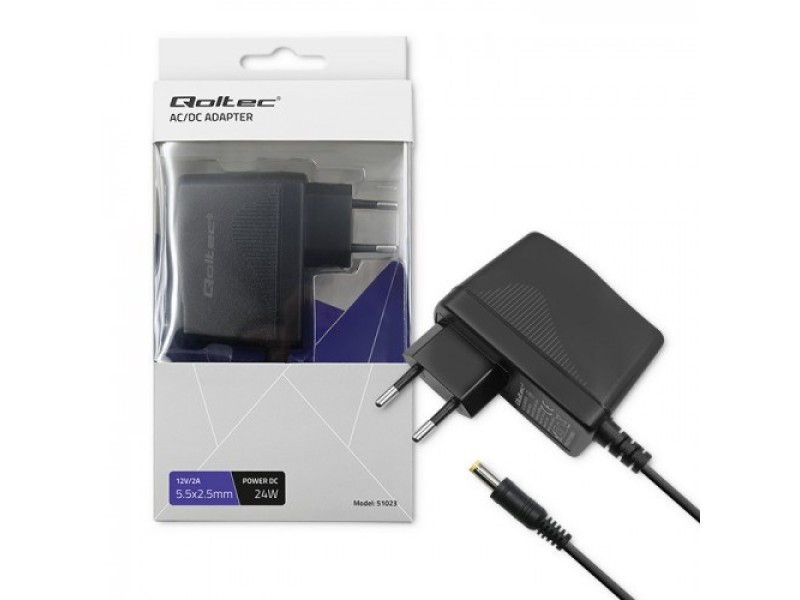 Qoltec 51023 power adapter/inverter Indoor 24 W Black 51023 – Qoltec Зарядни устройства за UPS
