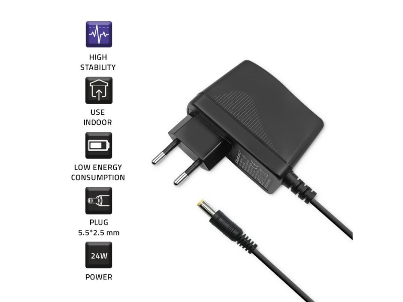 Qoltec 51023 power adapter/inverter Indoor 24 W Black 51023 – Qoltec Зарядни устройства за UPS