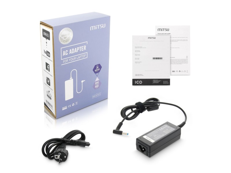 Mitsu charger / power supply ZM/HP195231 19.5v 2.31a (4.5x3.0 pin) - hp 45W 5ZM028 – MITSU Универсални захранвания за лаптоп