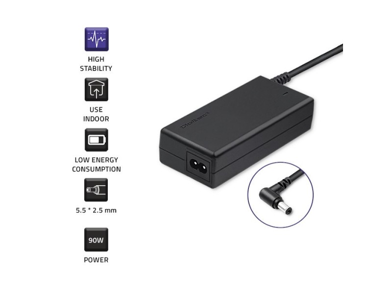 Qoltec 50076.90W power adapter/inverter Indoor Black 50076.90W – Qoltec Универсални захранвания за лаптоп