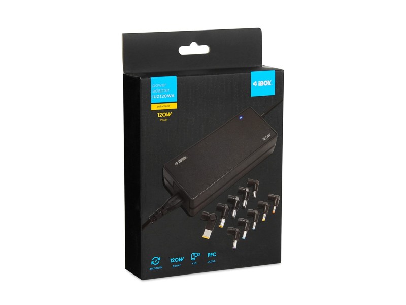 iBox IUZ120WA power adapter/inverter Indoor 120 W Black IUZ120WA – IBOX Универсални захранвания за лаптоп
