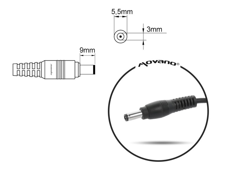 notebook charger mitsu 19v 3.16a (5.5x3.0 pin) - samsung 60W 5ZM050 – MITSU Универсални захранвания за лаптоп