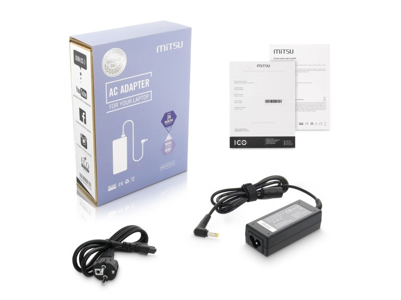 notebook charger/ power supply mitsu ZM/ACE19237 19v 2.37a (5.5x1.7) - acer 45W 5ZM003 – MITSU Универсални захранвания за лаптоп