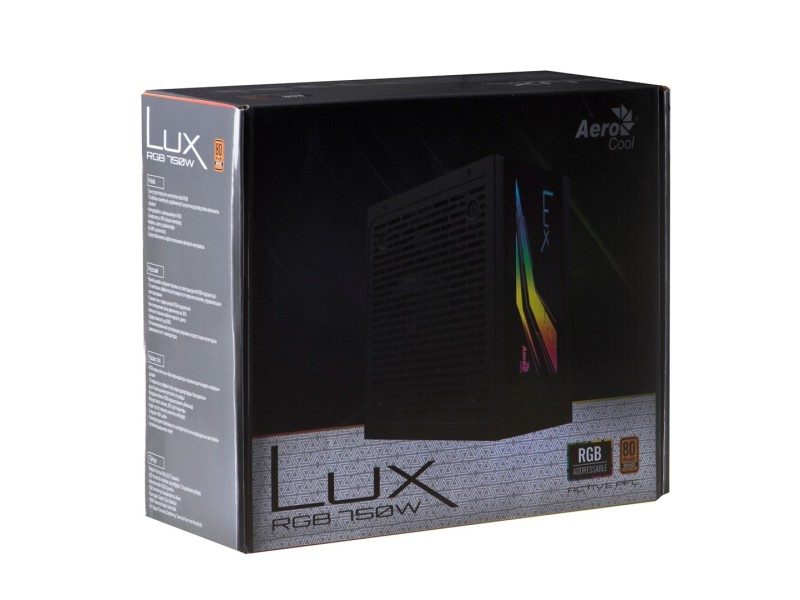 Aerocool Lux RGB 750W power supply unit Black AEROPGSLUXRGB-750 – Aerocool Захранвания