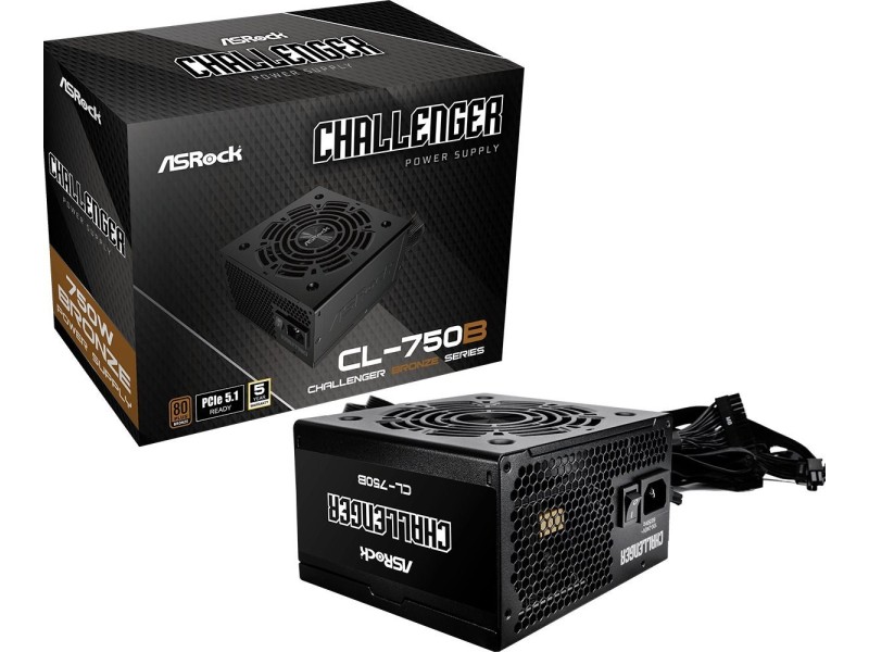 Power supply ASRock Challenger Bronze 750W (CL-750B) 90-UXC075-BNEAAA – ASROCK Захранвания