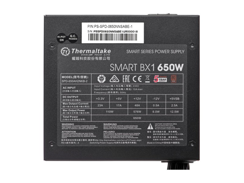 Thermaltake Smart BX1 power supply unit 650 W 24-pin ATX ATX Black PS-SPD-0650NNSABE-1 – THERMALTAKE Захранвания