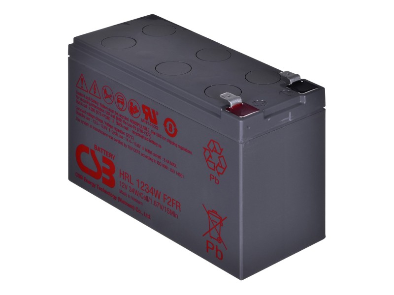 Battery CSB HRL1234WF2FR 12V 9Ah HRL1234WF2 – Hitachi CSB Батерии за UPS и СОТ - аларми