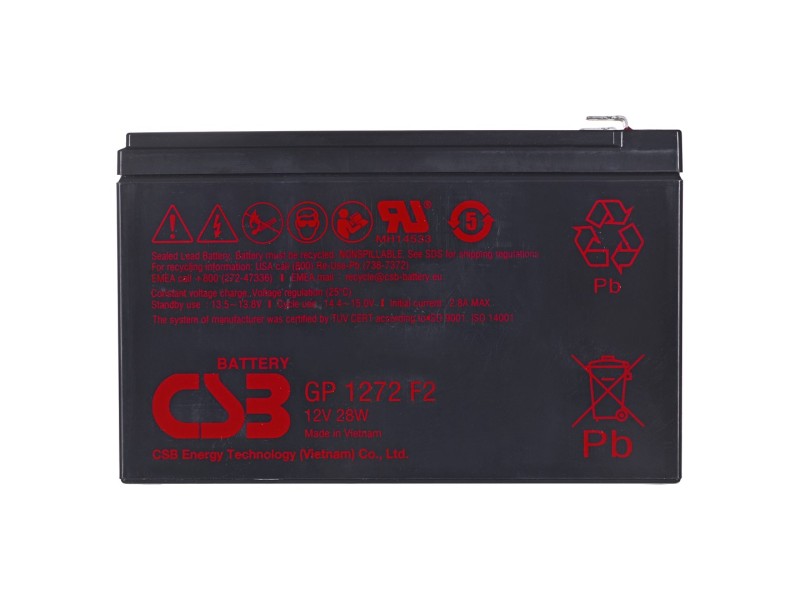 CSB GP1272F2 12V 7,2Ah  battery GP1272 F2 – Hitachi CSB Батерии за UPS и СОТ - аларми