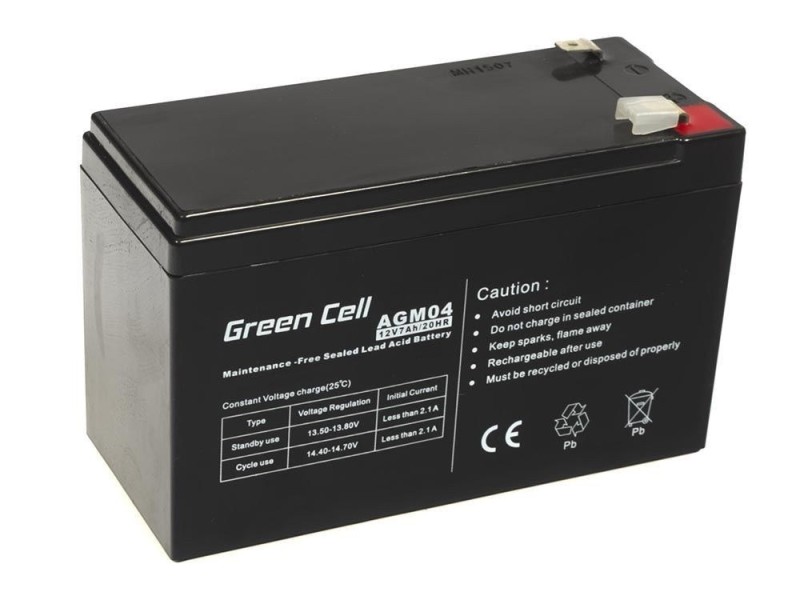Green Cell AGM04 UPS battery Sealed Lead Acid (VRLA) 12 V 7 Ah AGM04 – Green Cell Батерии за UPS и СОТ - аларми