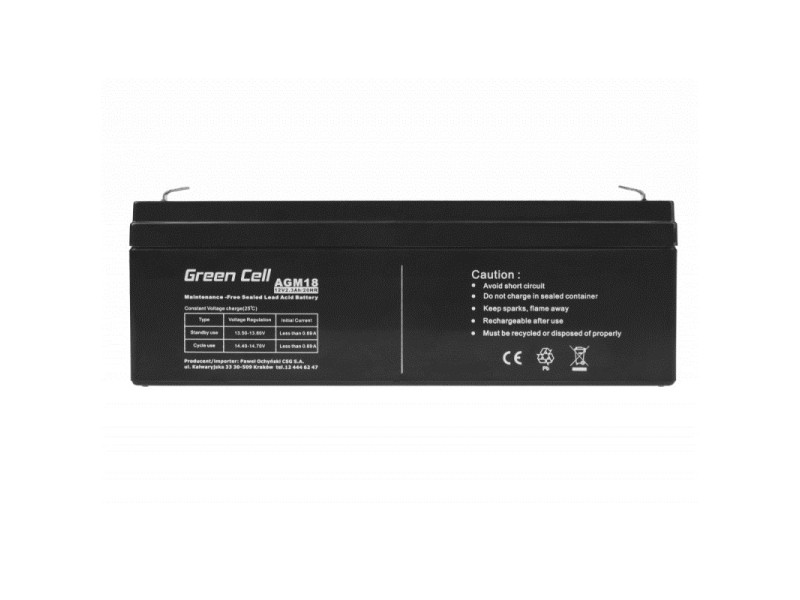 Green Cell AGM18 UPS battery 12 V 2.3 Ah AGM18 – Green Cell Батерии за UPS и СОТ - аларми