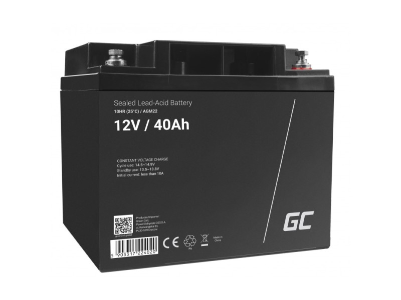 Green Cell AGM22 UPS battery Sealed Lead Acid (VRLA) 12 V 40 Ah AGM22 – Green Cell Батерии за UPS и СОТ - аларми