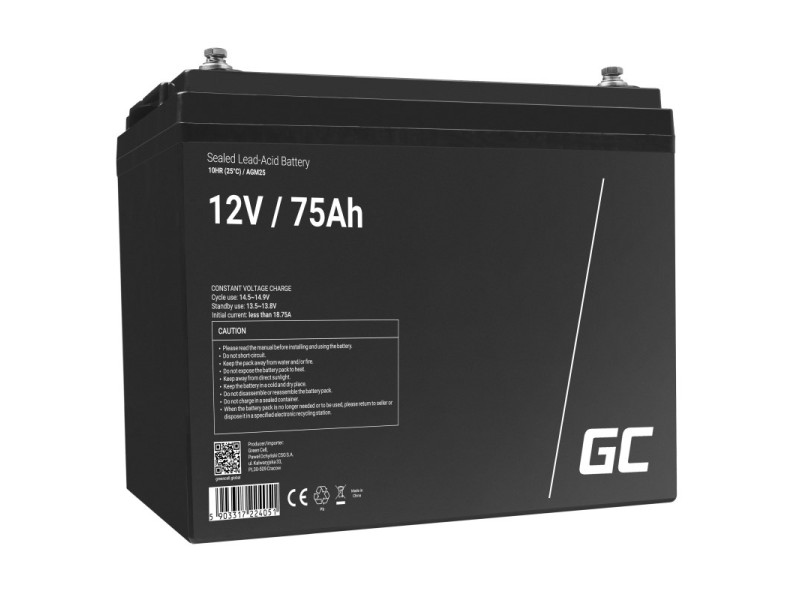 Green Cell AGM25 UPS battery Sealed Lead Acid (VRLA) 12 V 75 Ah Green Cell AGM25 UPS battery Sealed Lead Acid (VRLA) 12 V 75 Ah AGM25 – Green Cell Батерии за UPS и СОТ - аларми