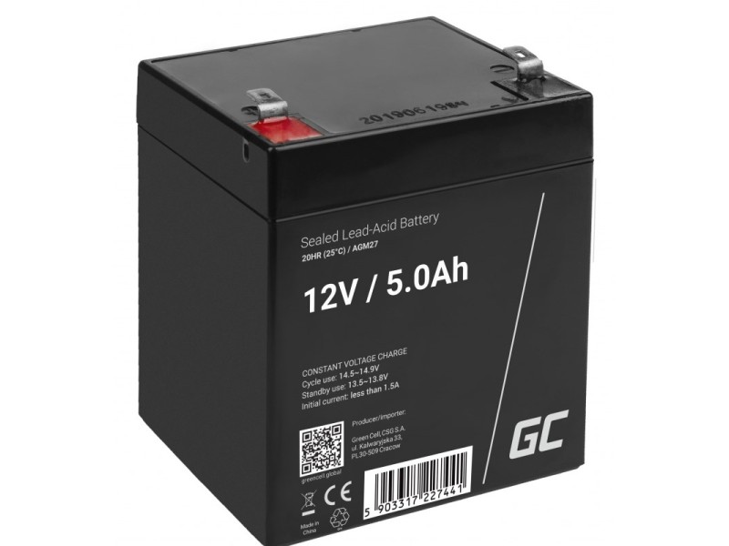 Green Cell AGM27 UPS battery Sealed Lead Acid (VRLA) 12 V 5 Ah AGM27 – Green Cell Батерии за UPS и СОТ - аларми