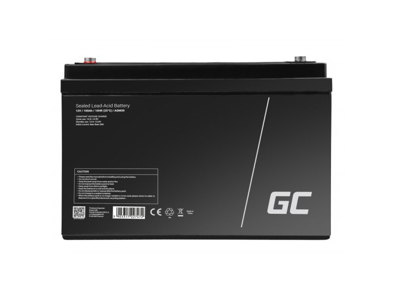 Green Cell AGM30 vehicle battery Sealed Lead Acid (VRLA) 100 Ah 12 V Marine / Leisure AGM30 – Green Cell Батерии за UPS и СОТ - аларми