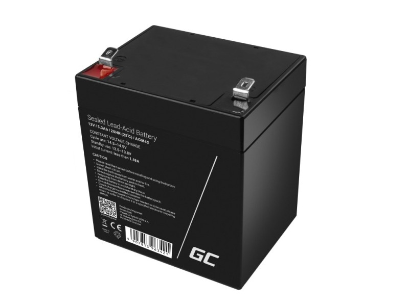 Green Cell AGM45 UPS battery Sealed Lead Acid (VRLA) 12 V 5,3 Ah AGM45 – Green Cell Батерии за UPS и СОТ - аларми