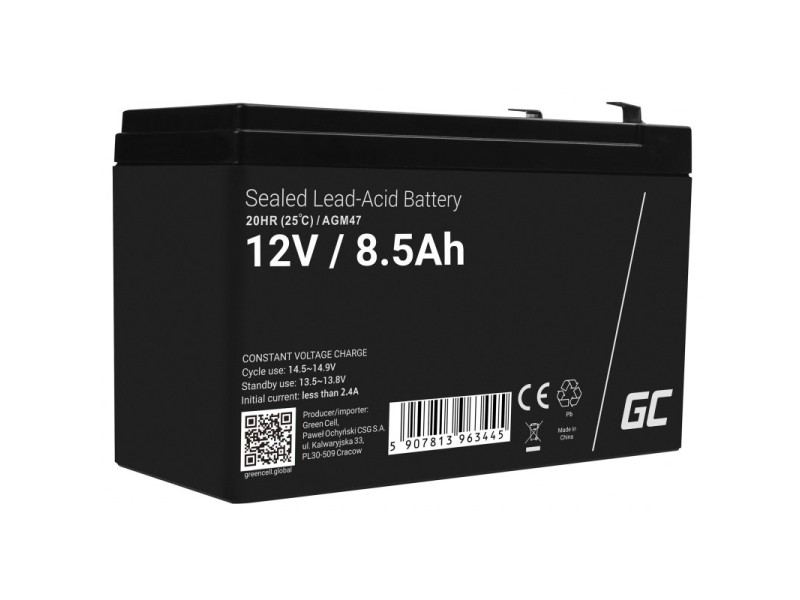 Green Cell AGM47 AGM/gel battery 12V 8.5AH Green Cell AGM47 AGM/gel battery 12V 8.5AH AGM47 – Green Cell Батерии за UPS и СОТ - аларми