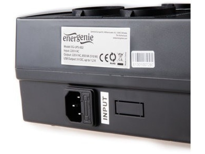 EnerGenie EG-UPS-001 uninterruptible power supply (UPS) Line-Interactive 0.65 kVA 390 W 4 AC outlet(s) EG-UPS-001 – ENERGENIE Line Interactive UPS