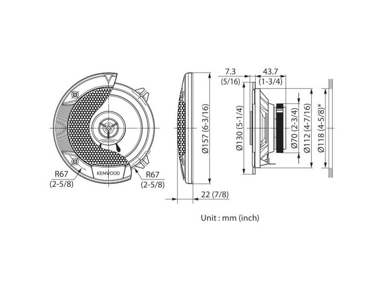 Тонколони за кола Kenwood KFC-S1366 2 Части (2 броя)