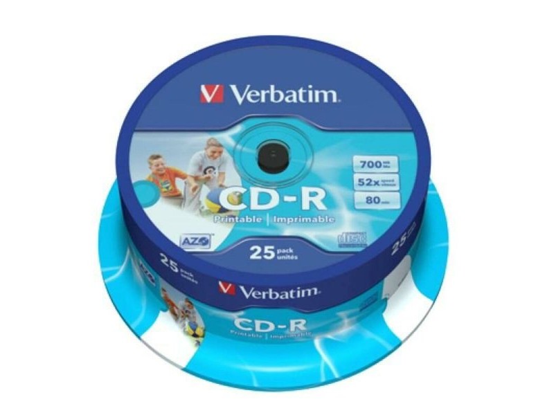CD-R за принтиране Verbatim 43439 700 MB 52x 25 pcs 700 MB