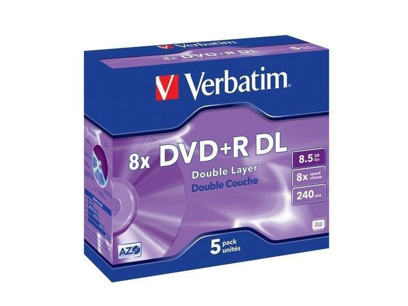 DVD-R Verbatim    8,5 GB 8x 5 pcs 5 броя 8,5 GB 8x (5 броя)