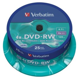 DVD-RW Verbatim    25 броя Многоцветен 4,7 GB 4x