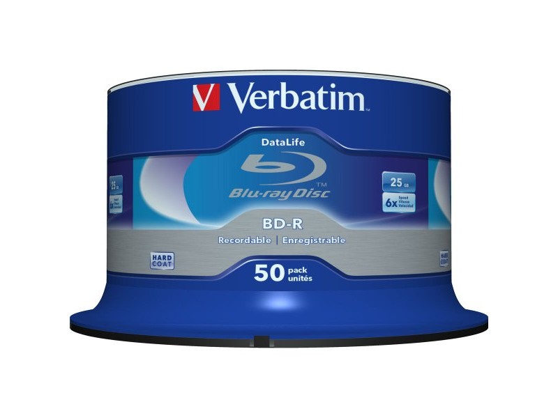 Blu-Ray BD-R Verbatim Datalife 50 броя 25 GB 6x