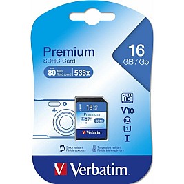 SD карта памет Verbatim PREMIUM SDHC C10/U1 16 GB