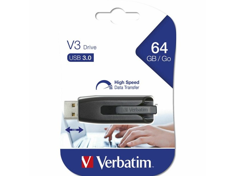 USB стик   Verbatim V3         Сив 64 GB