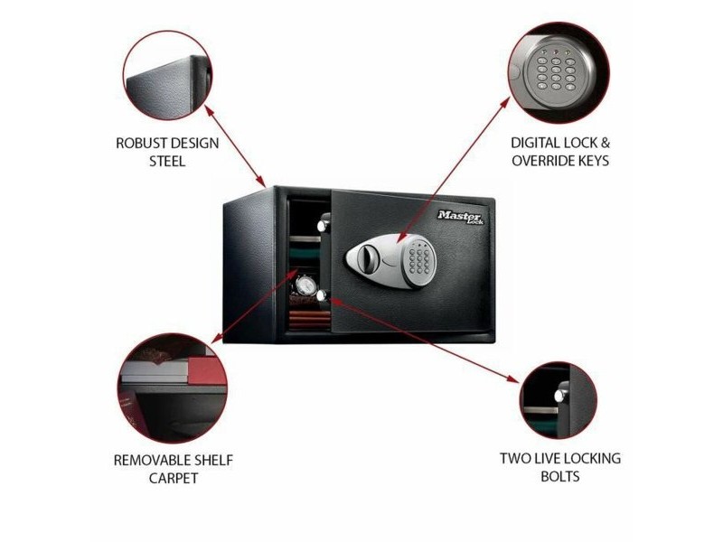 Сейф Master Lock Черен Черен/Сив Стомана