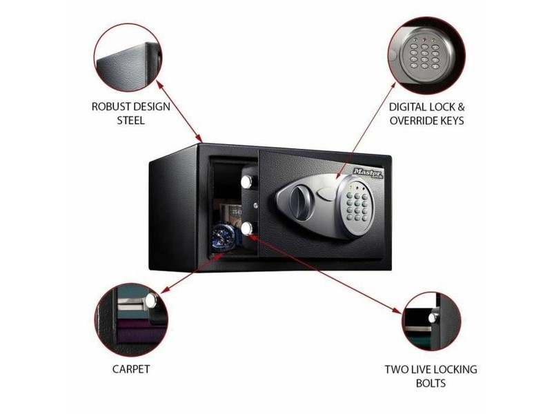 Сейф Master Lock X041ML Черен Черен/Сив Стомана 11,7 x 7,9 x 5 cm Сейф Master Lock X041ML Черен Черен/Сив Стомана 11,7 x 7,9 x 5 cm