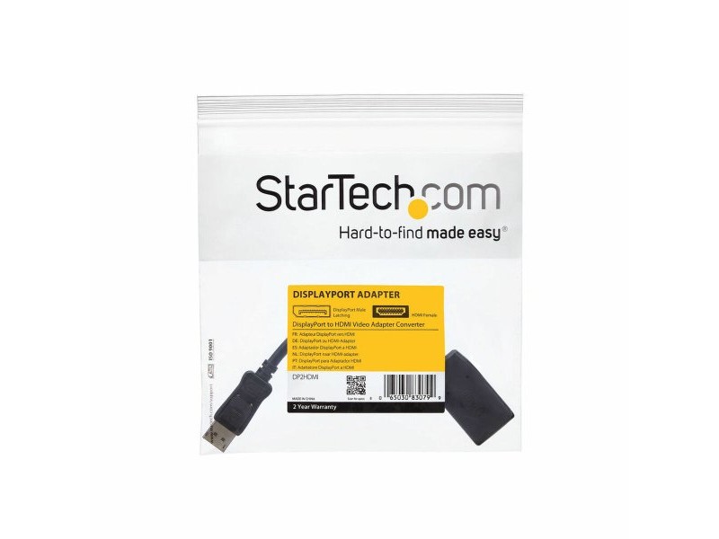 Адаптер за DisplayPort към HDMI Startech DP2HDMI              Черен