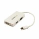 Mini Адаптер за DisplayPort към VGA/DVI/HDMI Startech MDP2VGDVHDW Бял Черен