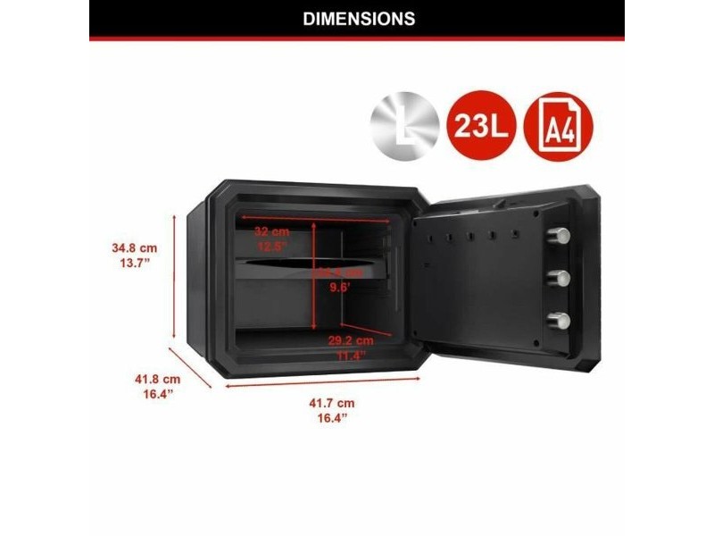 Сейф Master Lock FPW082FTC Черен Стомана 23 L