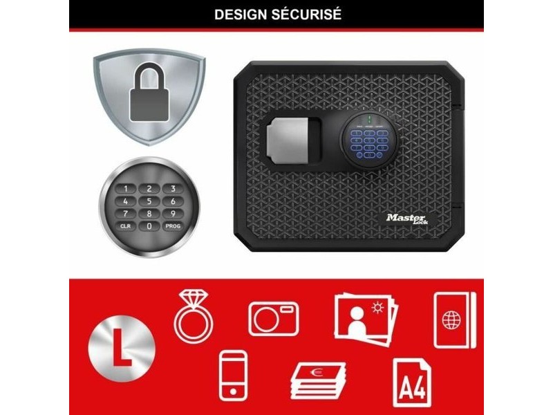 Сейф Master Lock FPW082FTC Черен Стомана 23 L