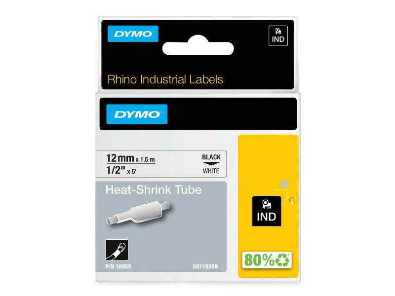 Ламинирана лента за етикетиране Dymo 18055 Бял 12 mm