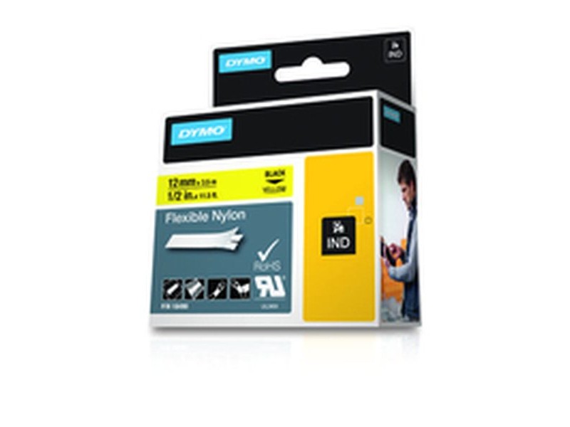 Ламинирана касета Dymo Nylon Flexible IND Многоцветен Черен/Жълт