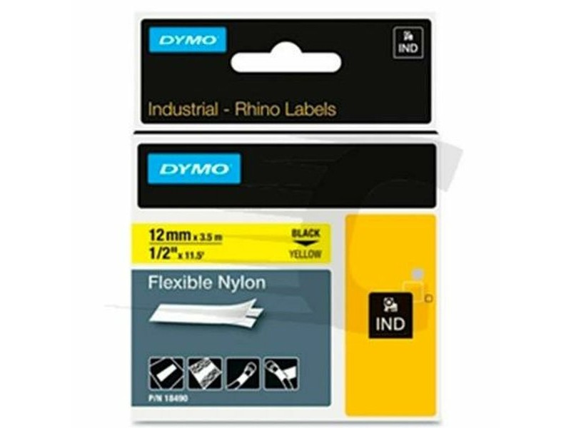Ламинирана касета Dymo Nylon Flexible IND Многоцветен Черен/Жълт